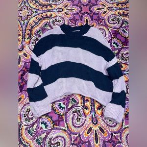 Aerie purple striped sweater. Size medium.